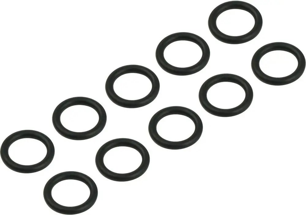 Schwarze O-Ringe von Bosch, in runder Form, angeordnet in zwei Reihen, zu sehen. Insgesamt sind zehn O-Ringe auf dem Bild präsentiert.